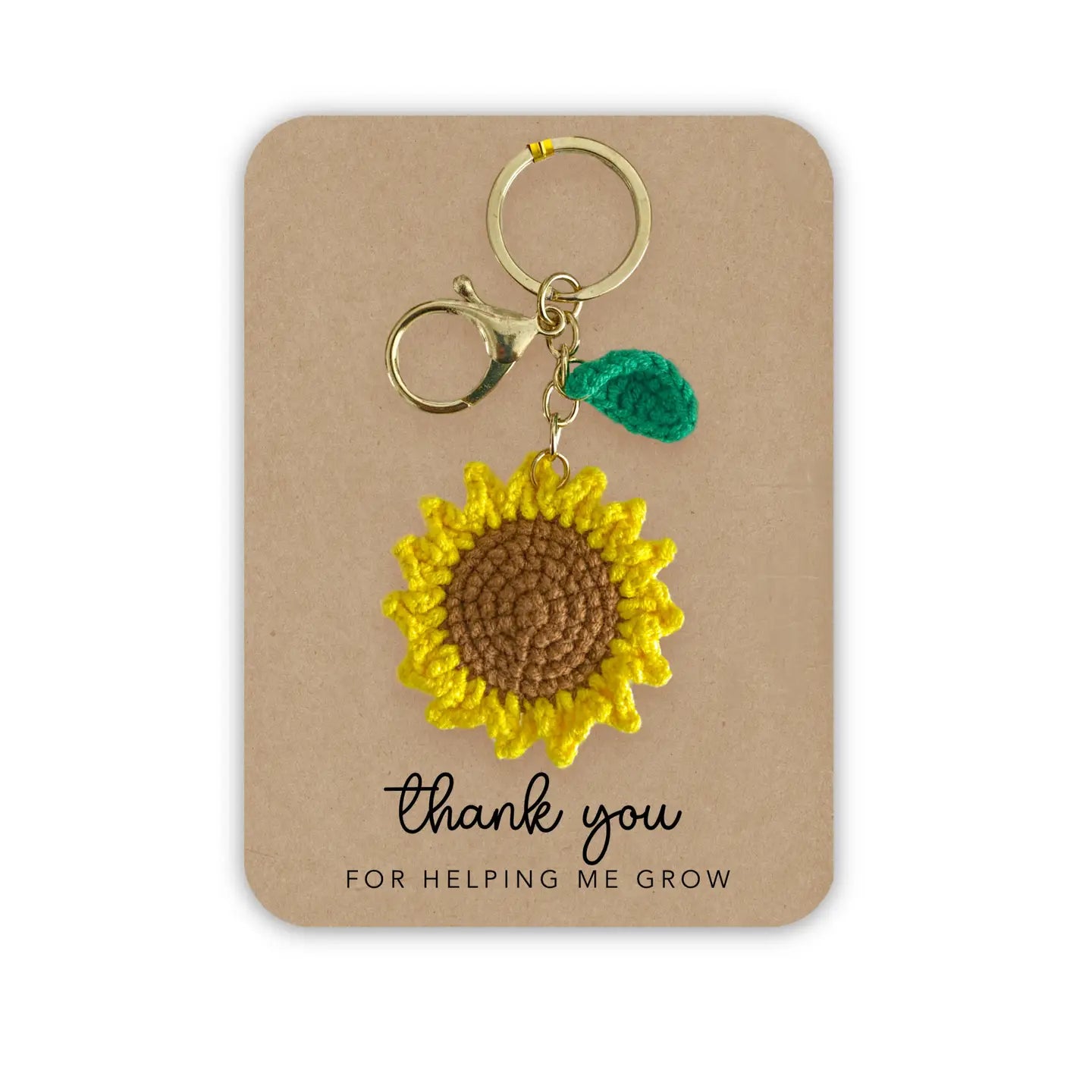 Thank you for helping me to grow - Sunflower keyring