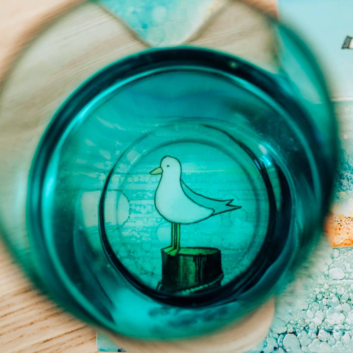 Seagull on Post - Ceramic Coaster