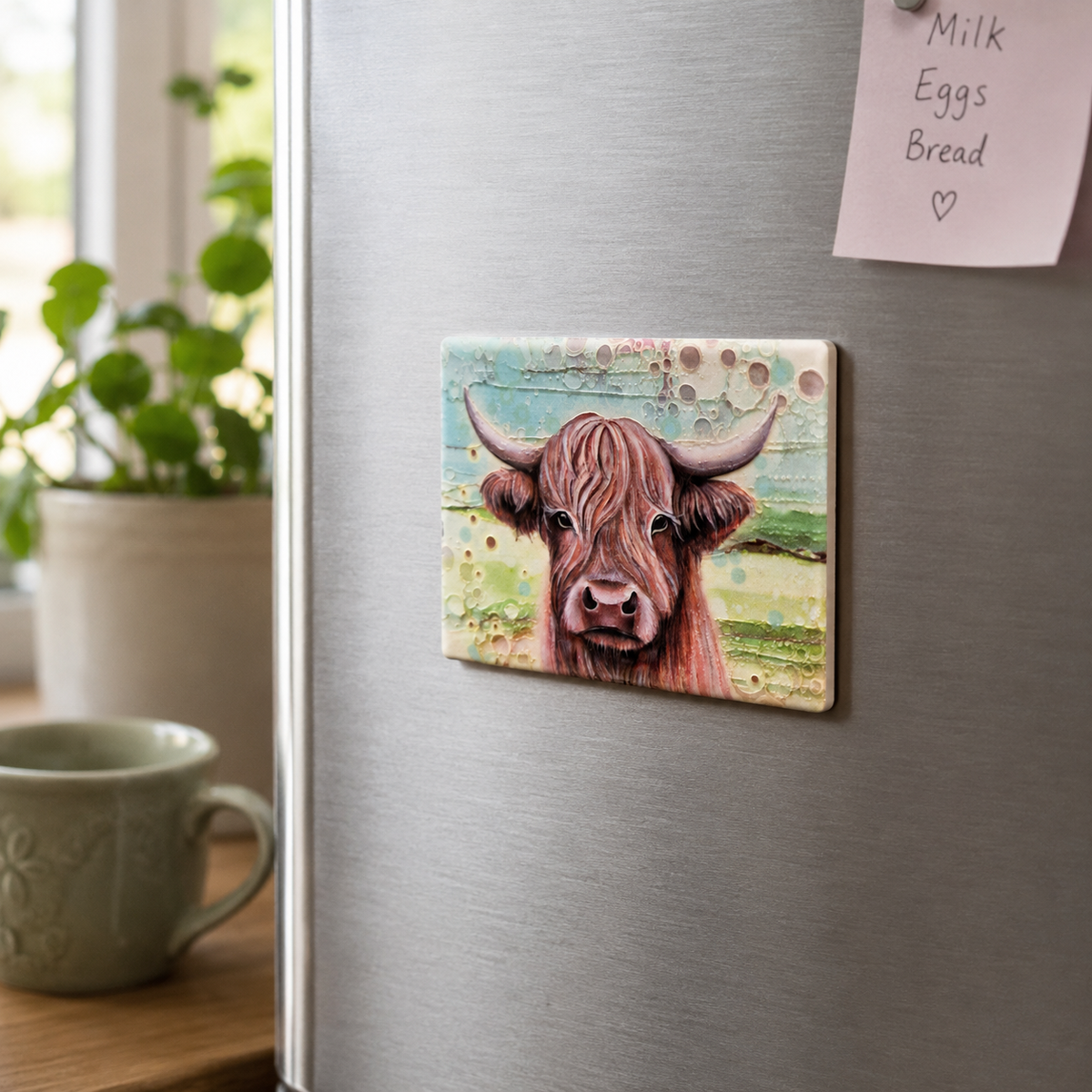 Highland Cow Ceramic Magnet