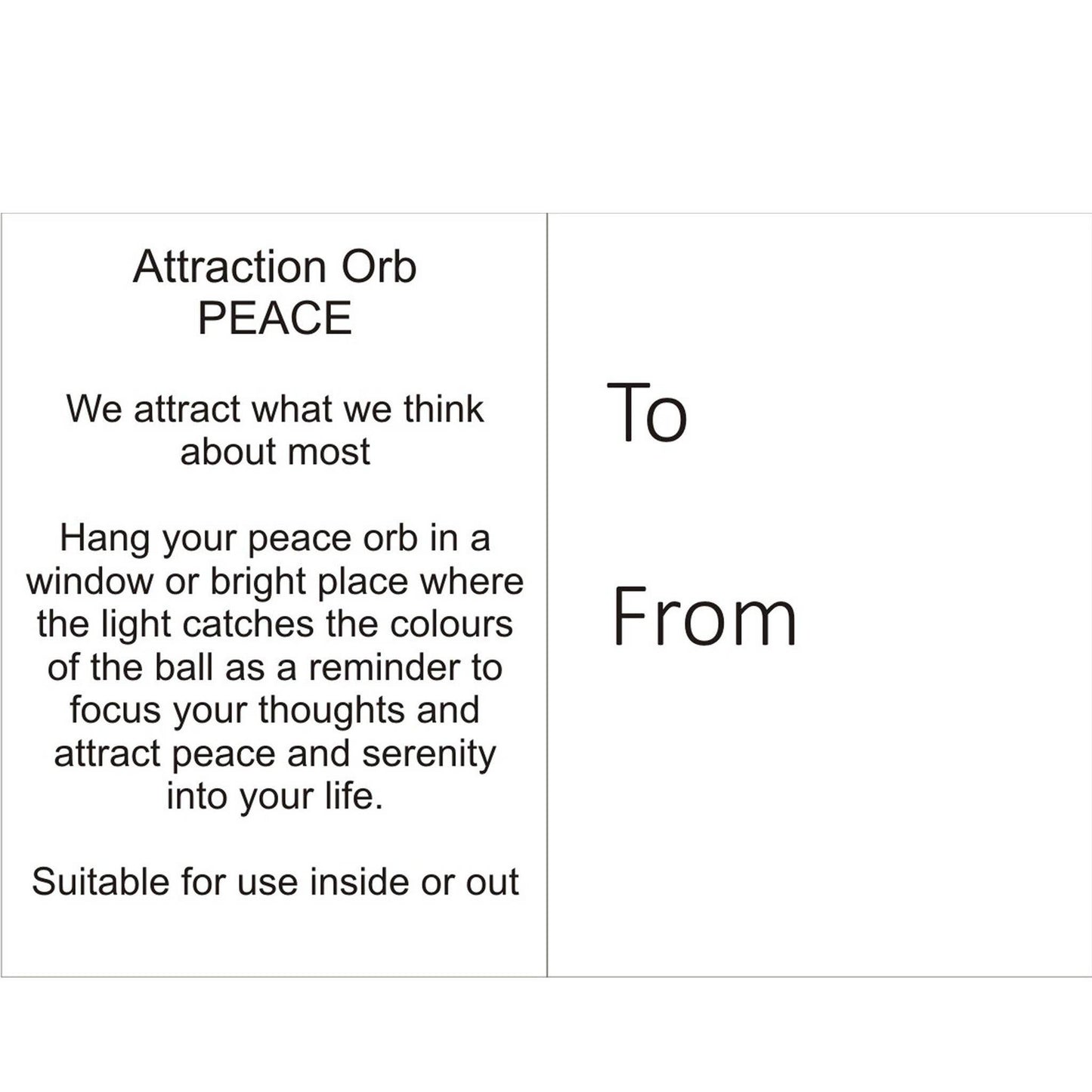 Attraction Orb - Peace 10cm