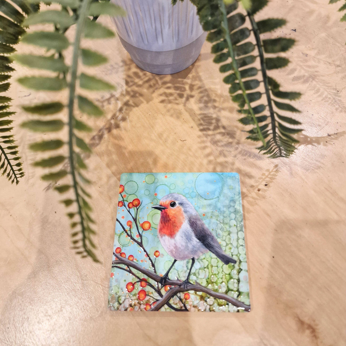 Robin Ceramic Coaster, Bird Coaster