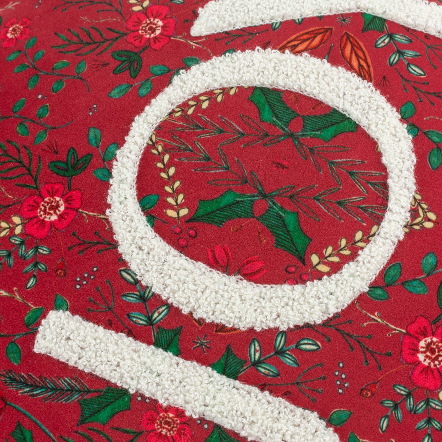 Ditsy Joy Tufted Velvet Cushion Red