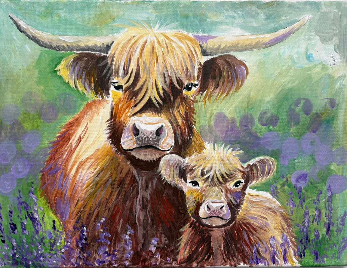 Paintopia - Highland Mama Cow & Baby Calf! Thursday January 14th 6.30pm-8.30pm