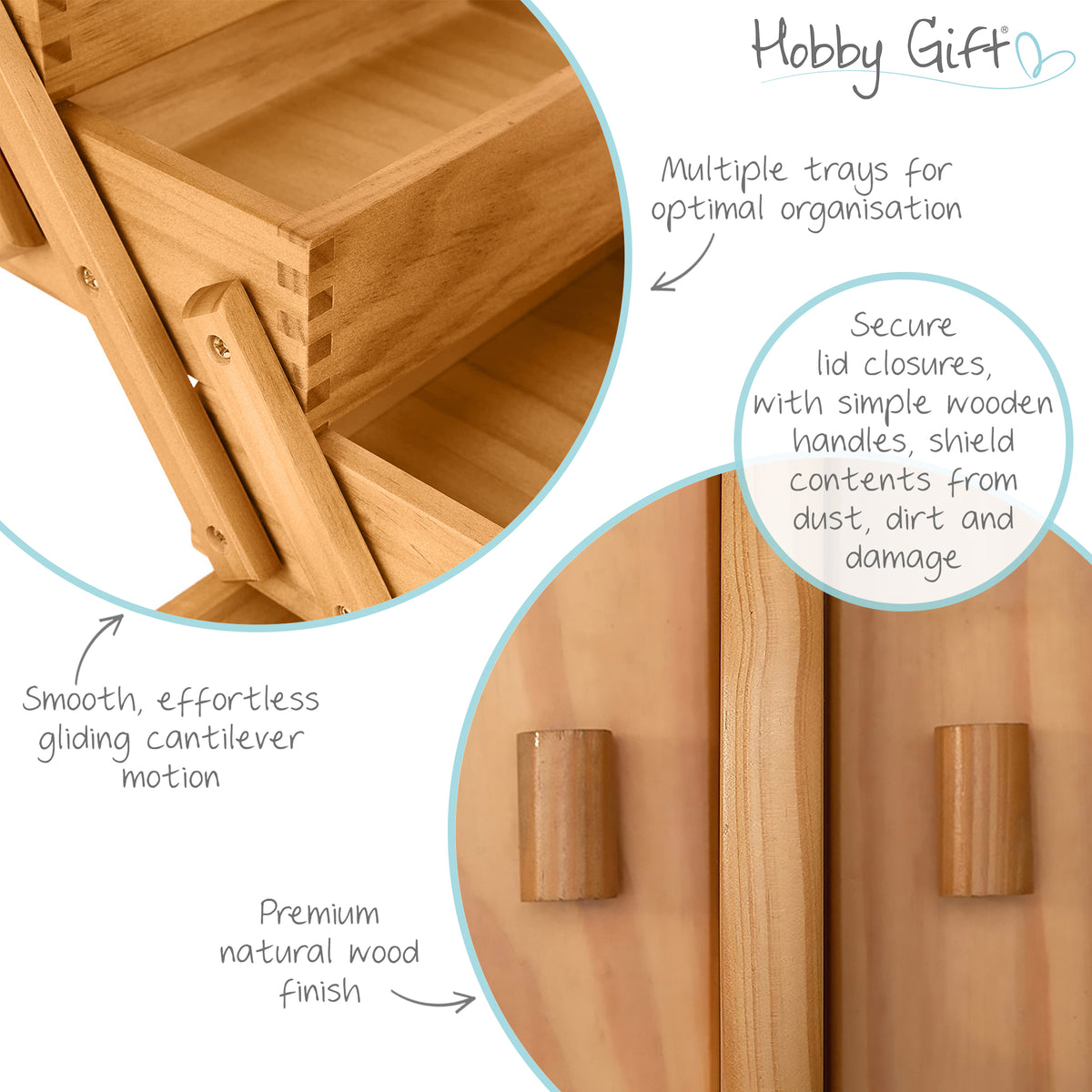 Beautiful Traditional Cantilever Wooden Sewing Box 🧵 🪡