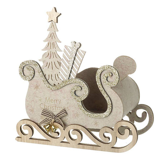 GOLDEN WOODEN SLEIGH LARGE