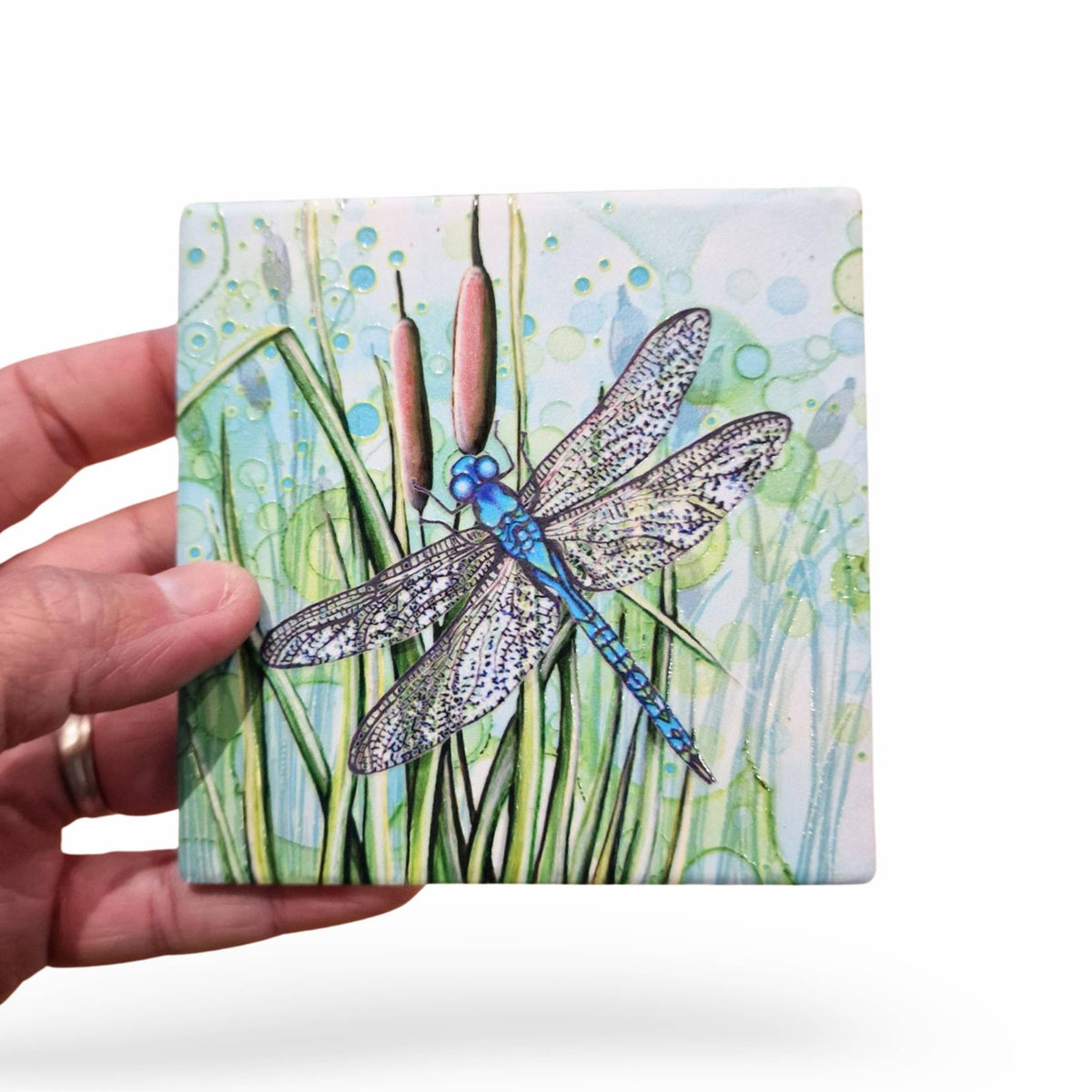Stunning Dragonfly Ceramic Coaster 🩷