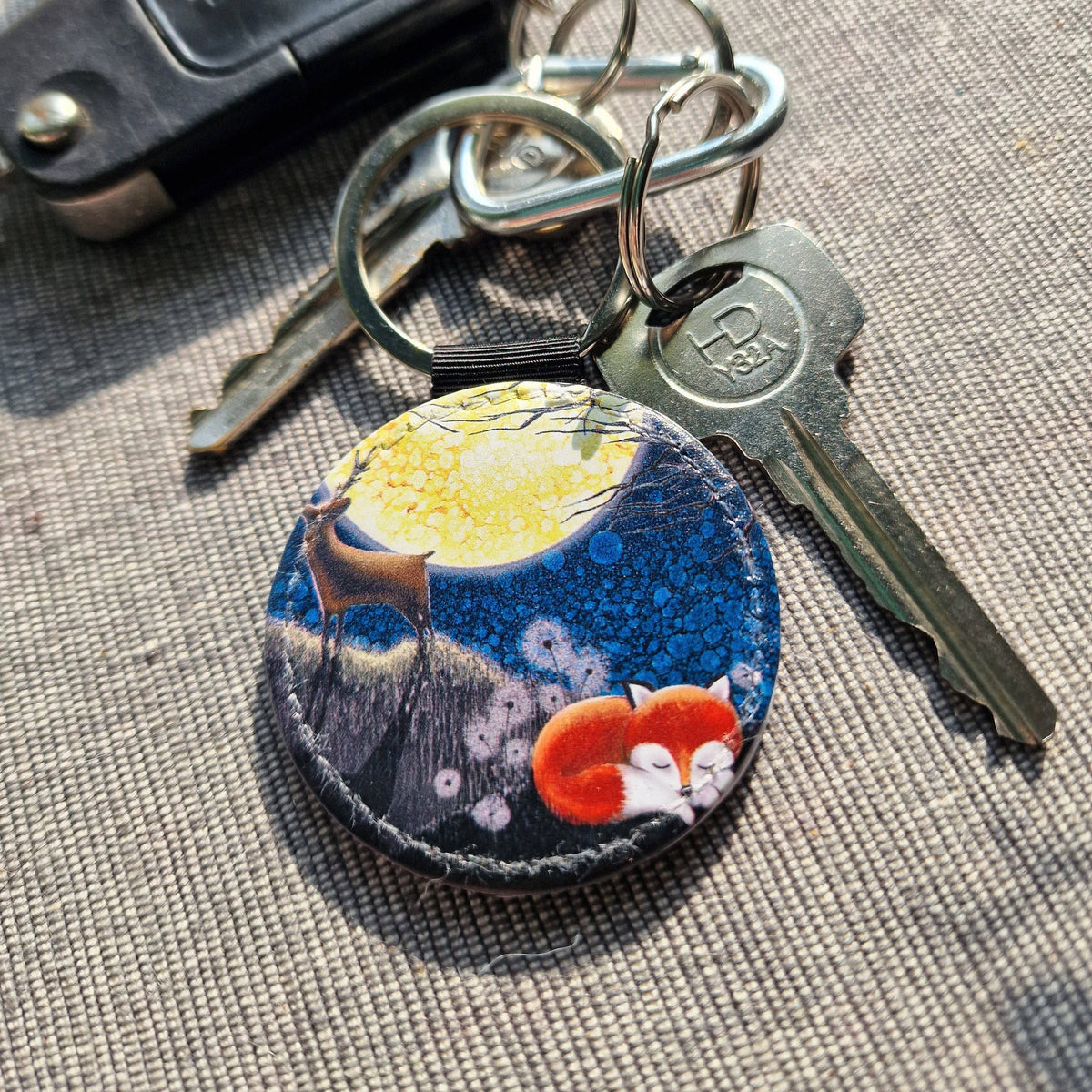 Hare & Owl Faux Leather Keyring
