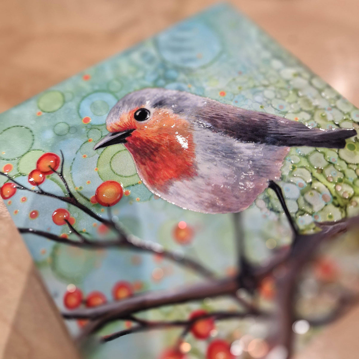 Robin Ceramic Coaster, Bird Coaster