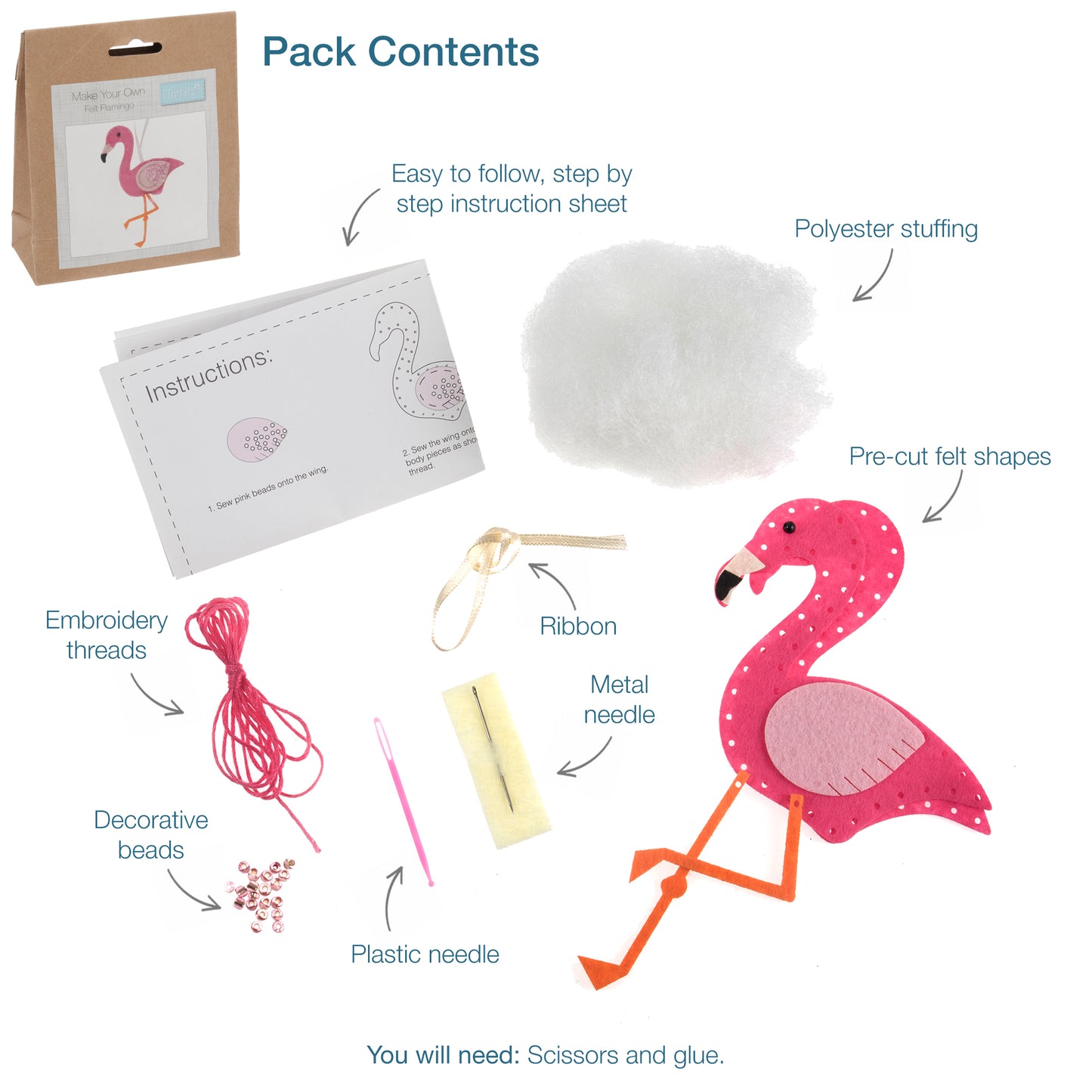 Pink Felt Flamingo kit