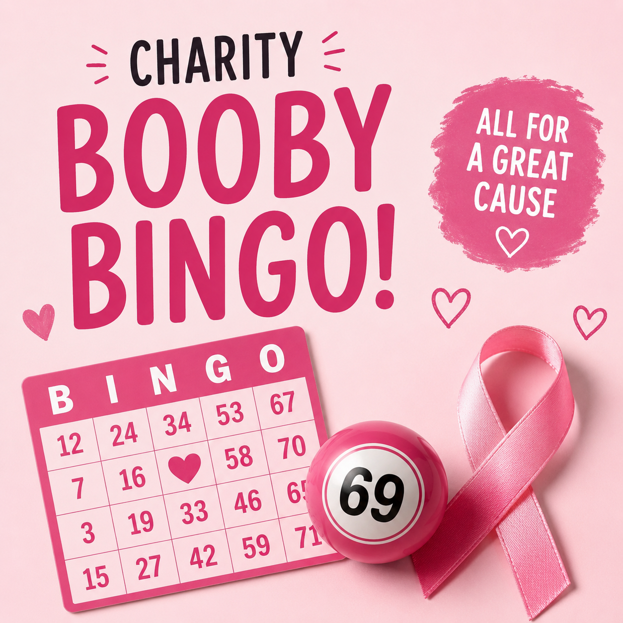 2026 Breast Cancer Charity Bingo Adults Only please - Wednesday Oct 7th 6pm - 8.30pm (ish) 🤪