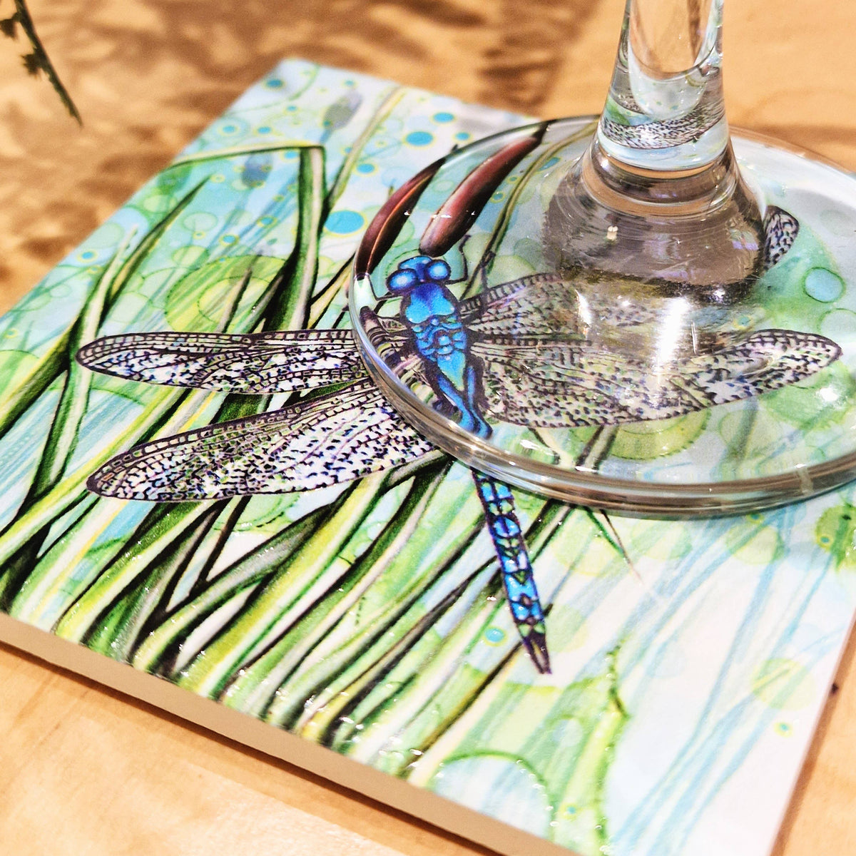 Stunning Dragonfly Ceramic Coaster 🩷