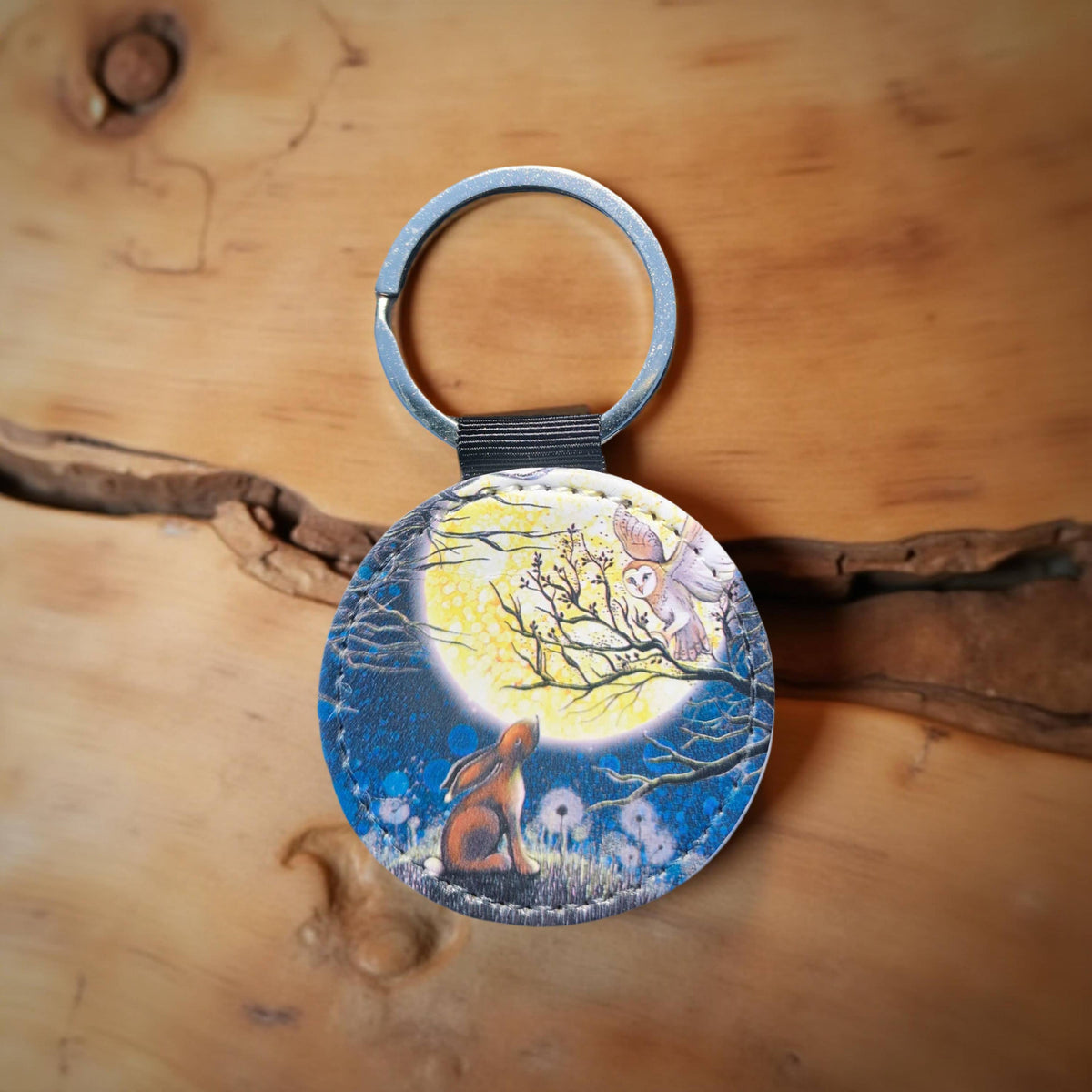 Hare & Owl Faux Leather Keyring