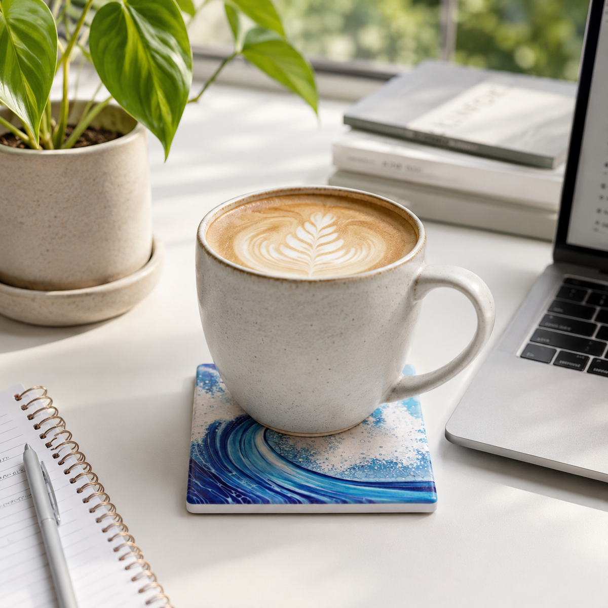 Wave Ceramic Coaster, Sea Coaster