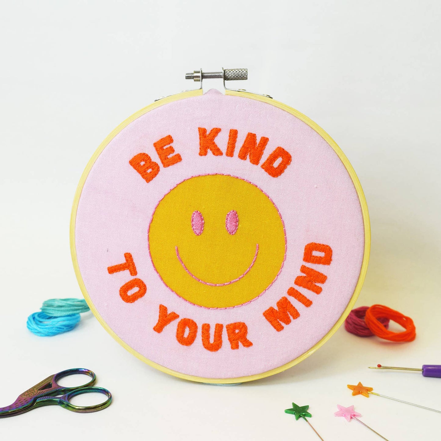 'Be Kind to Your Mind' Large embroidery craft kit