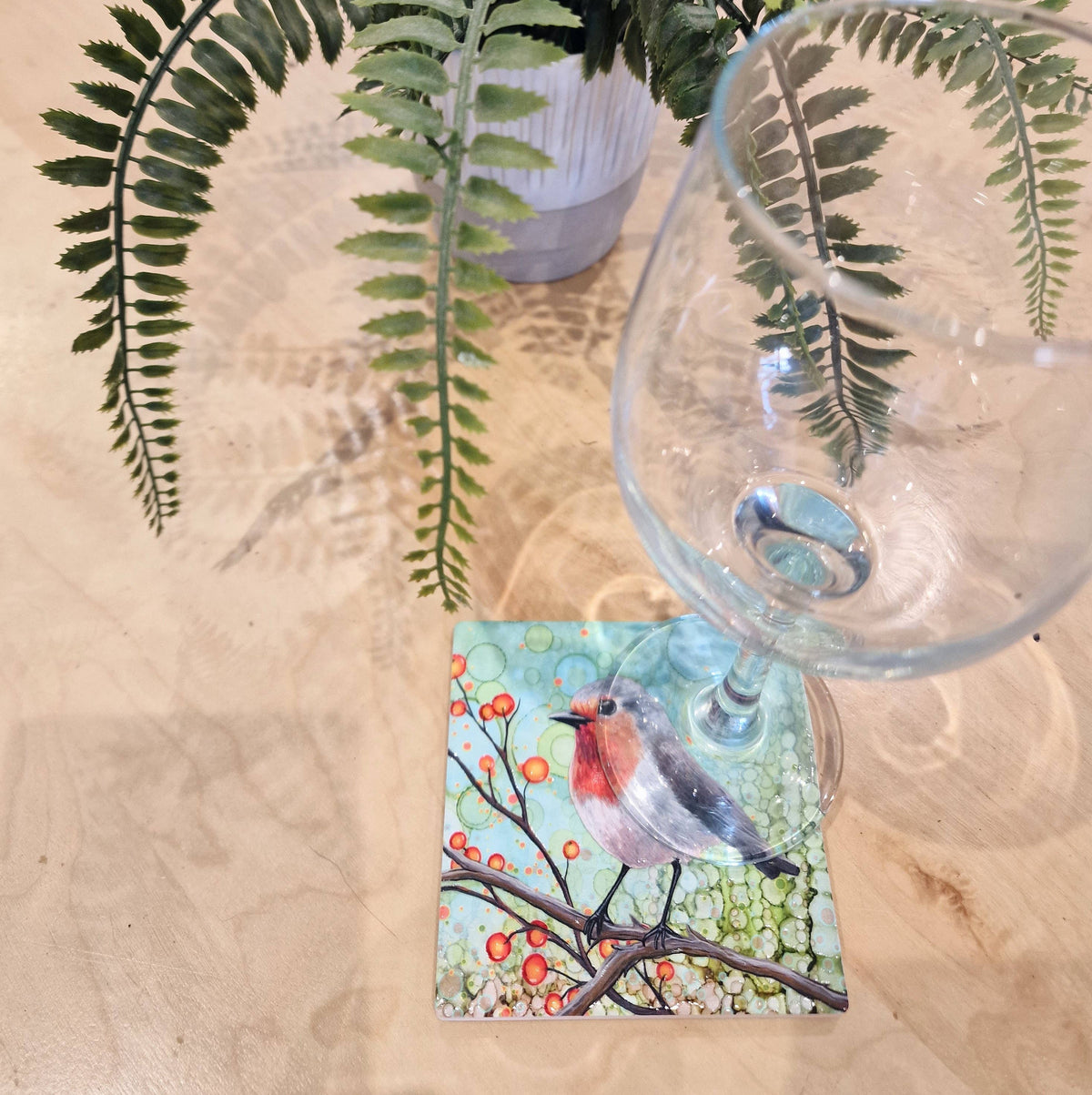 Robin Ceramic Coaster, Bird Coaster