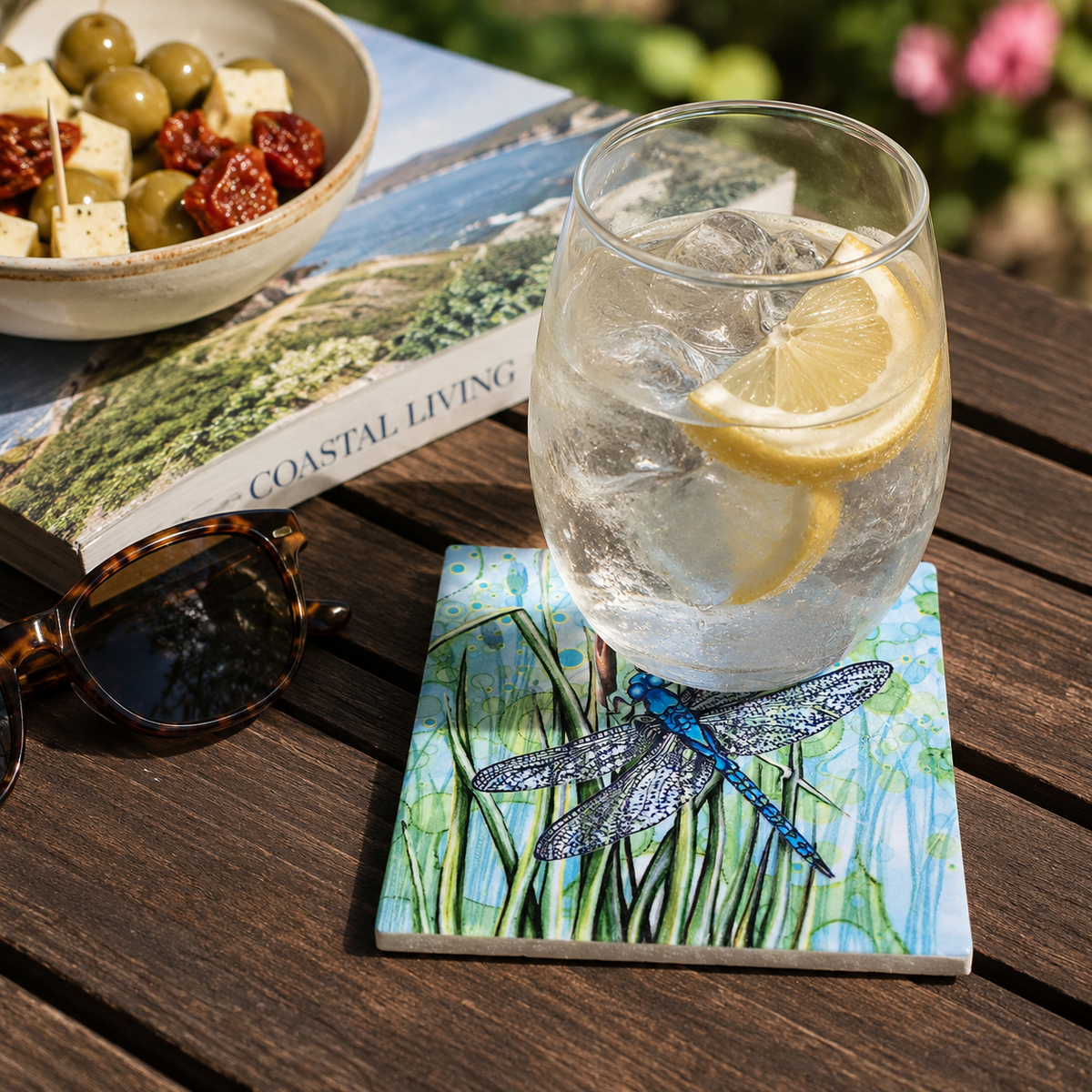 Stunning Dragonfly Ceramic Coaster 🩷