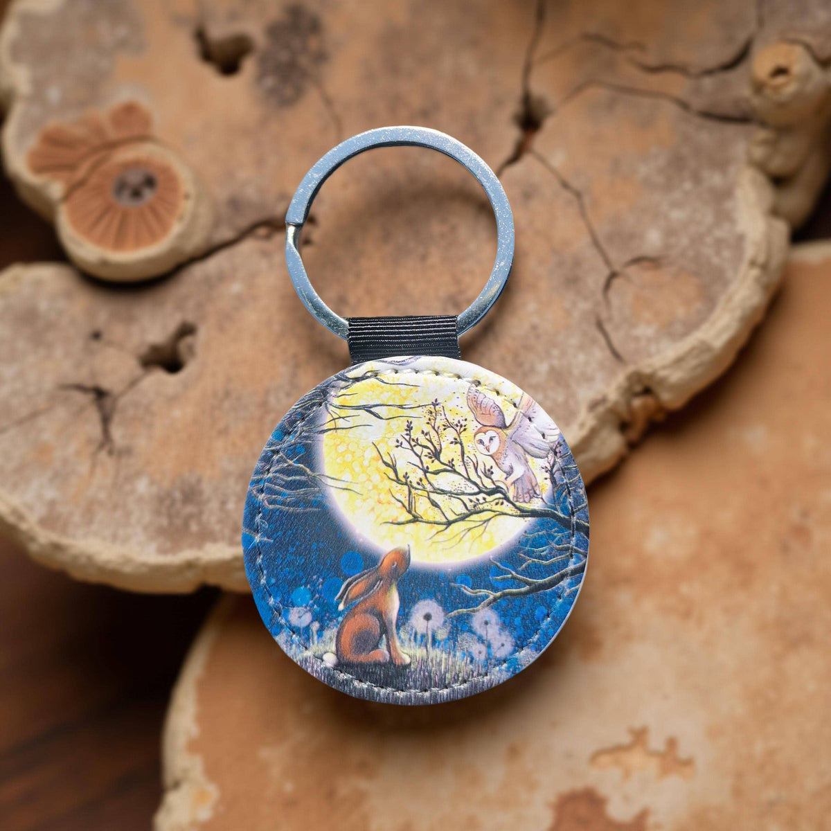 Hare & Owl Faux Leather Keyring