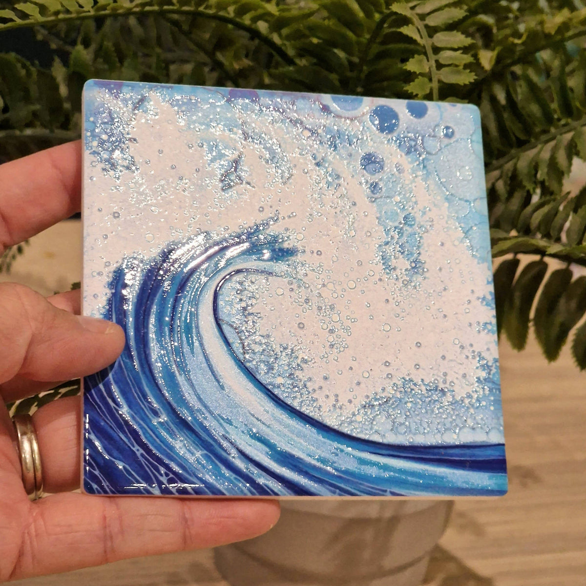 Wave Ceramic Coaster, Sea Coaster