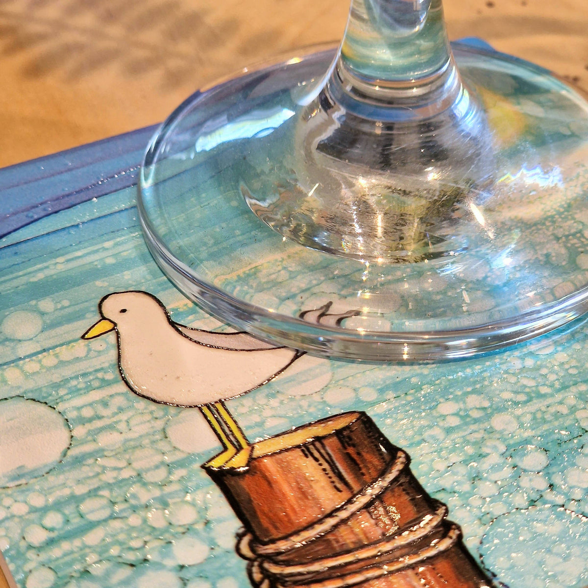 Seagull on Post -  Ceramic Coaster