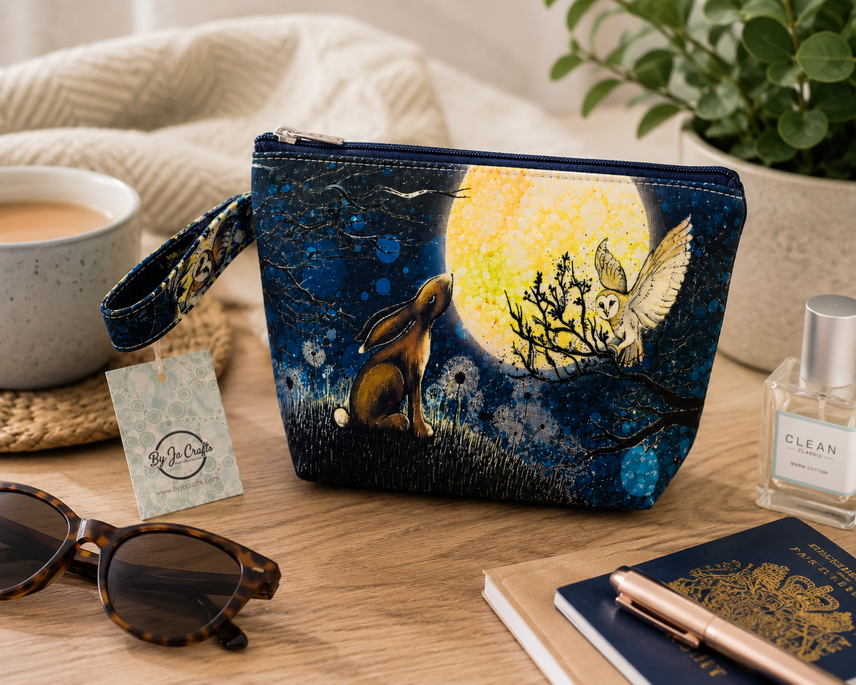 Hare & Owl wash bag, makeup bag by Jojo.