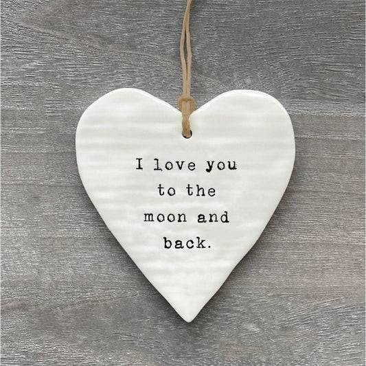 White Ceramic Hanging Heart