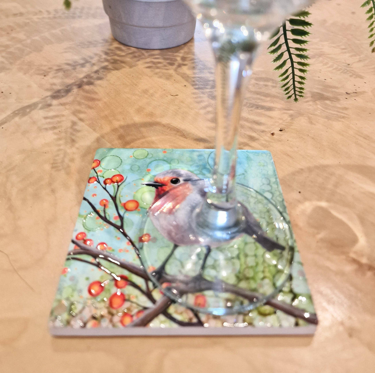 Robin Ceramic Coaster, Bird Coaster