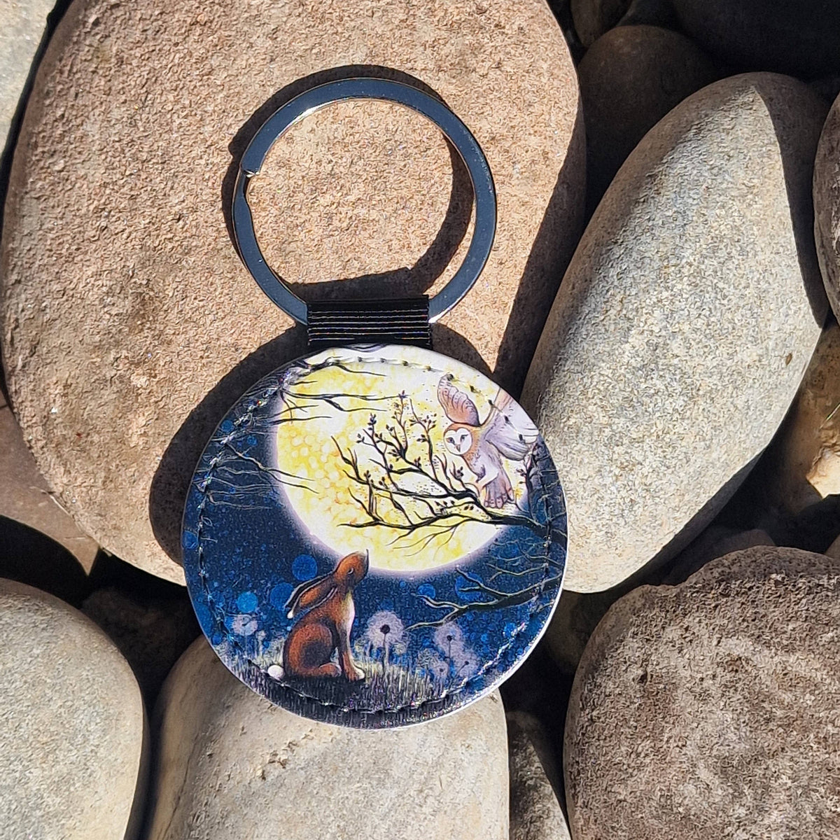 Hare & Owl Faux Leather Keyring
