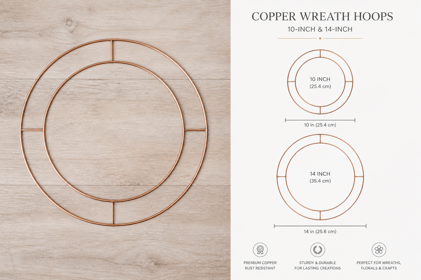 Copper Wreath hoops.