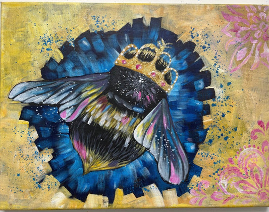 Paintopia. Magnificent Queen Bee - Guided Paint Workshop|Thurs 25th March 6.30pm-8.30pm