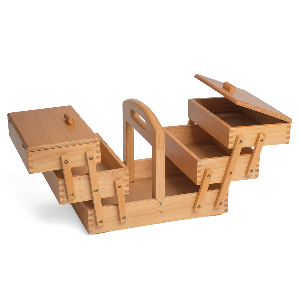 Beautiful Traditional Cantilever Wooden Sewing Box 🧵 🪡