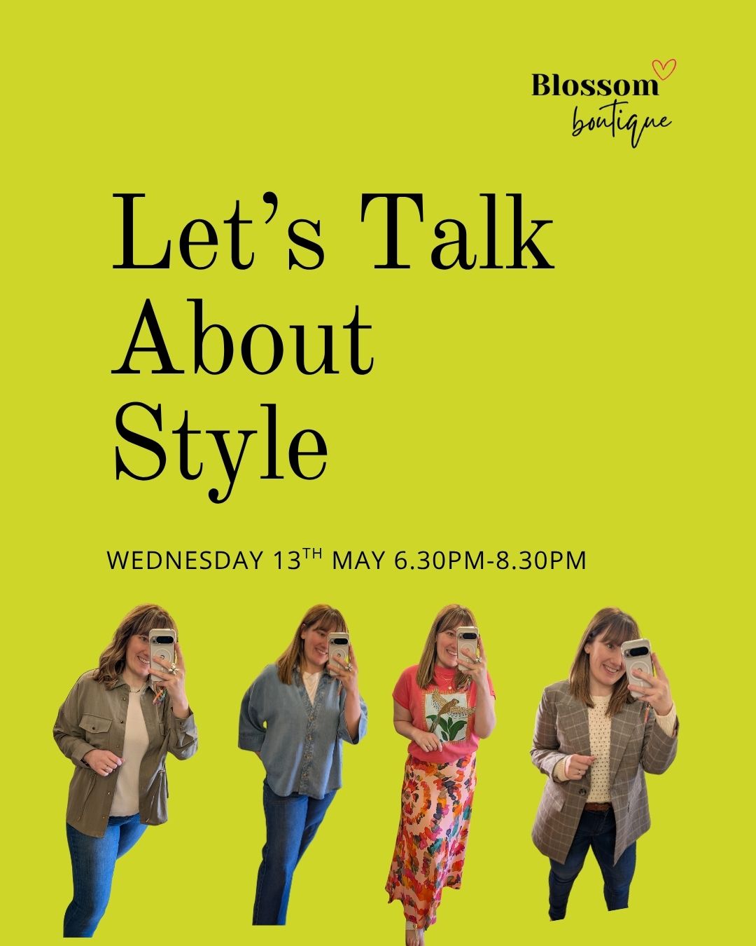 Let's Talk About Style Wednesday 13th May 6.30pm-8.30pm