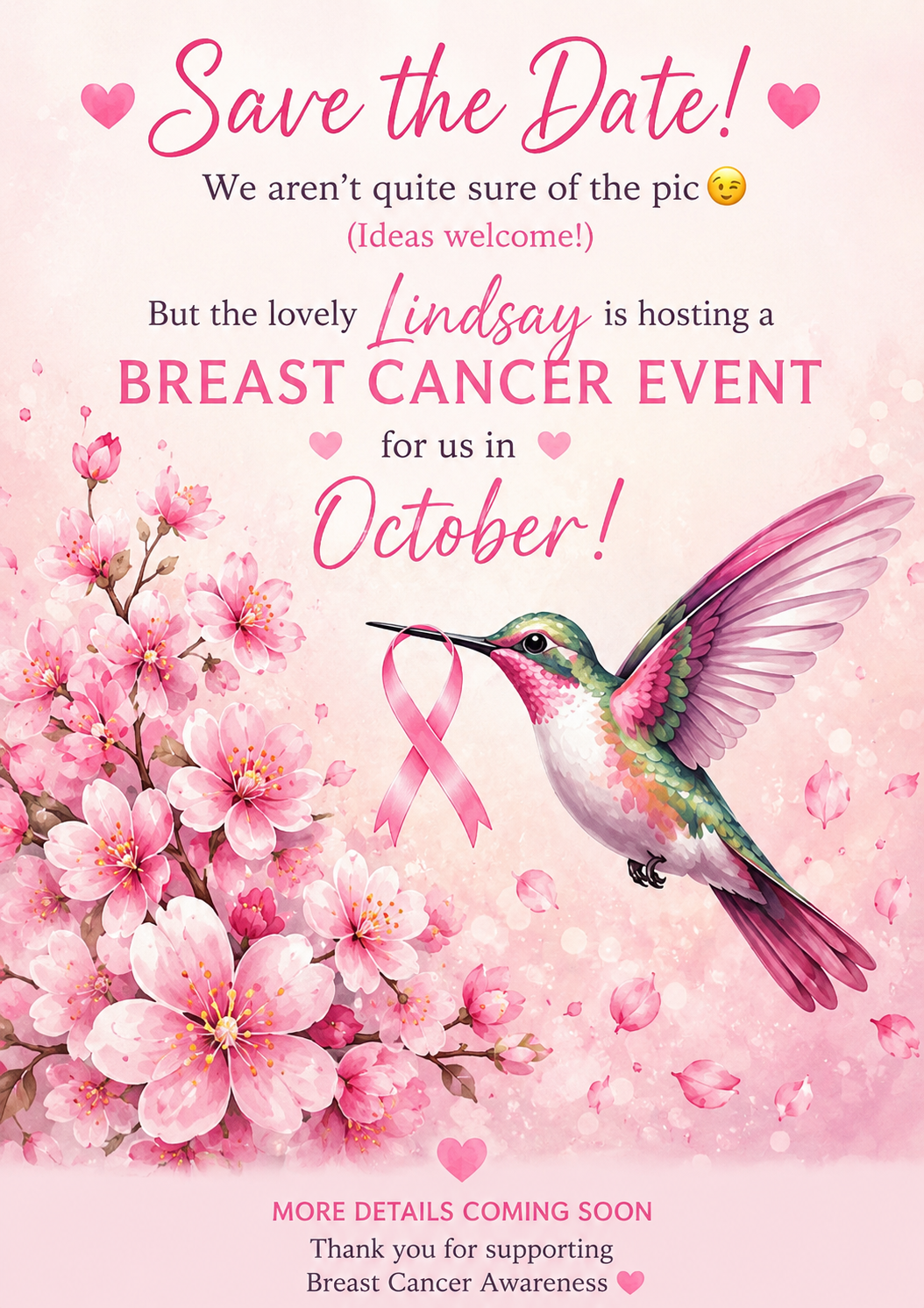 Pink Paint Workshop Breast Cancer Support. 🎀 Sunday Oct 11th 10.30am-12.30pm 🎀