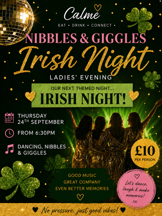 Nibbles & Giggles Irish Night ☘️ Thursday 24th September 6.30pm ☘️