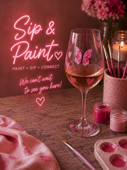 Paint & Pizza! Paint your FIZZ Glass 💖 Wednesday 14th October 6pm-8pm 💖