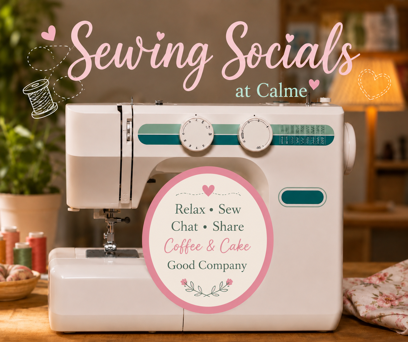 Sewing Social at Calme Monday 17th August 6pm-8pm