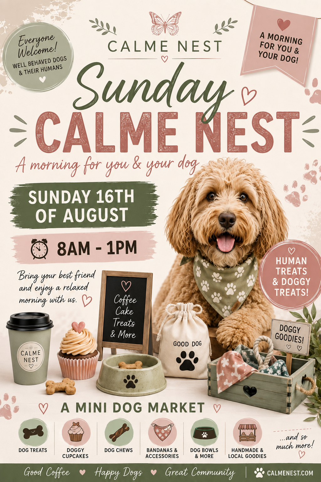 Doggy Cafe Date Sunday 16th August 8am-1pm 🍖