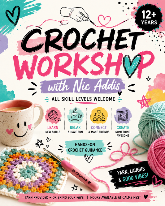 Crochet with Nic at the Nest 12 years plus. |Wed 4th November 6pm - 7.30pm