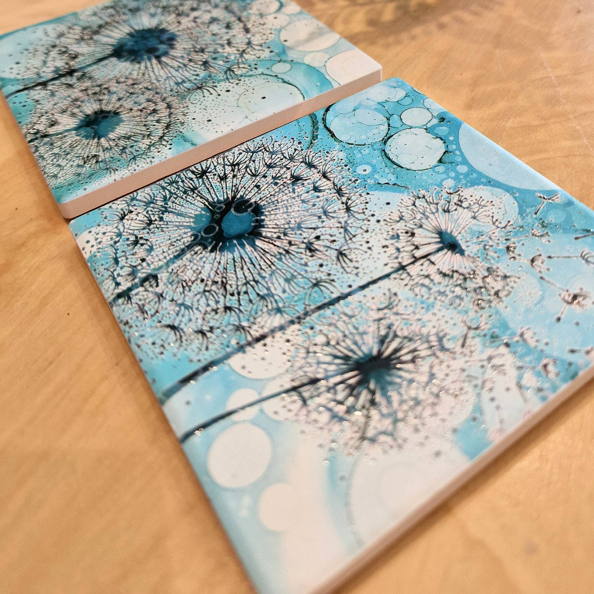 Dandelion Ceramic Coaster (Green)