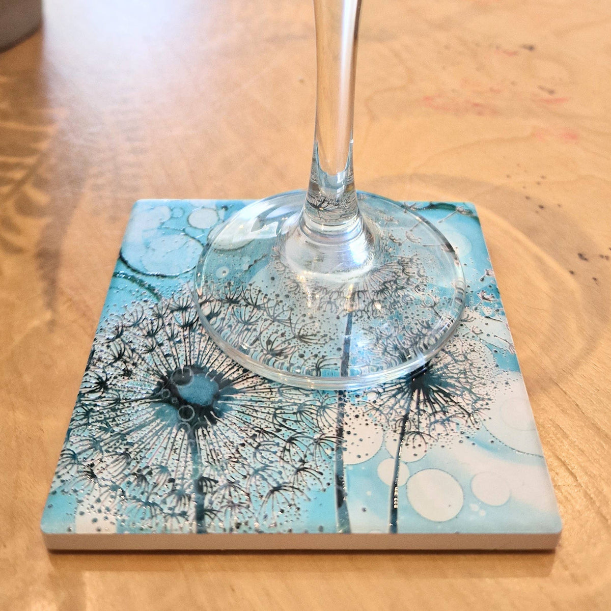 Dandelion Ceramic Coaster (Green)