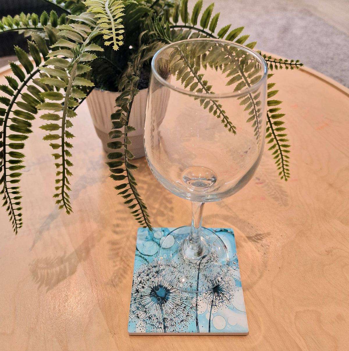 Dandelion Ceramic Coaster (Green)