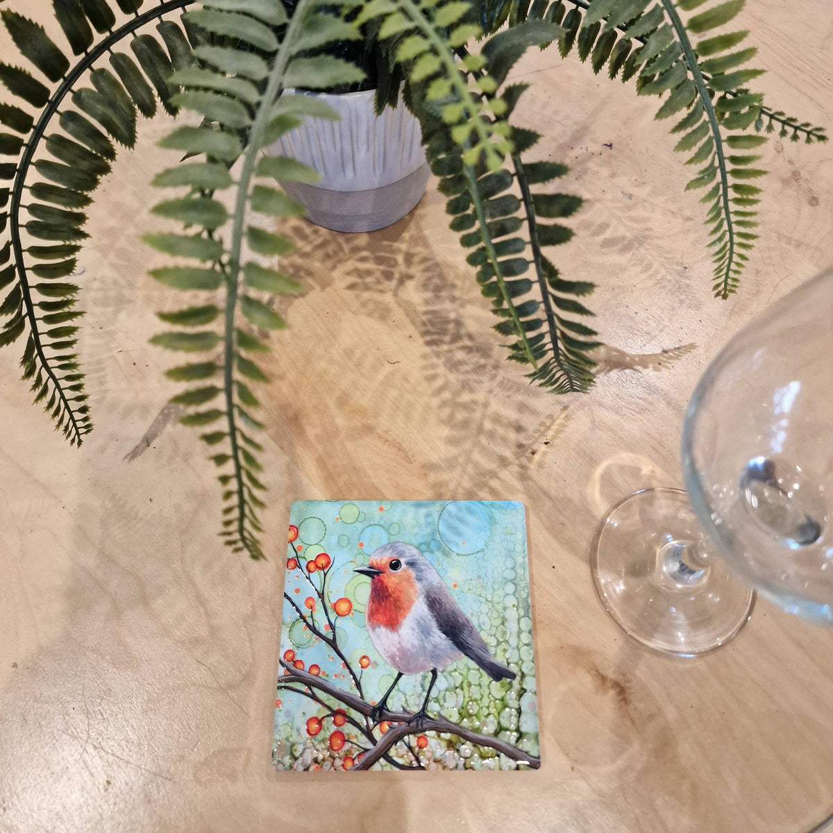 Robin Ceramic Coaster, Bird Coaster