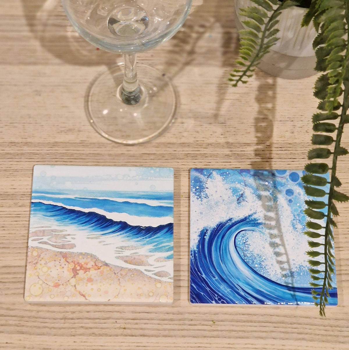 Wave Ceramic Coaster, Sea Coaster