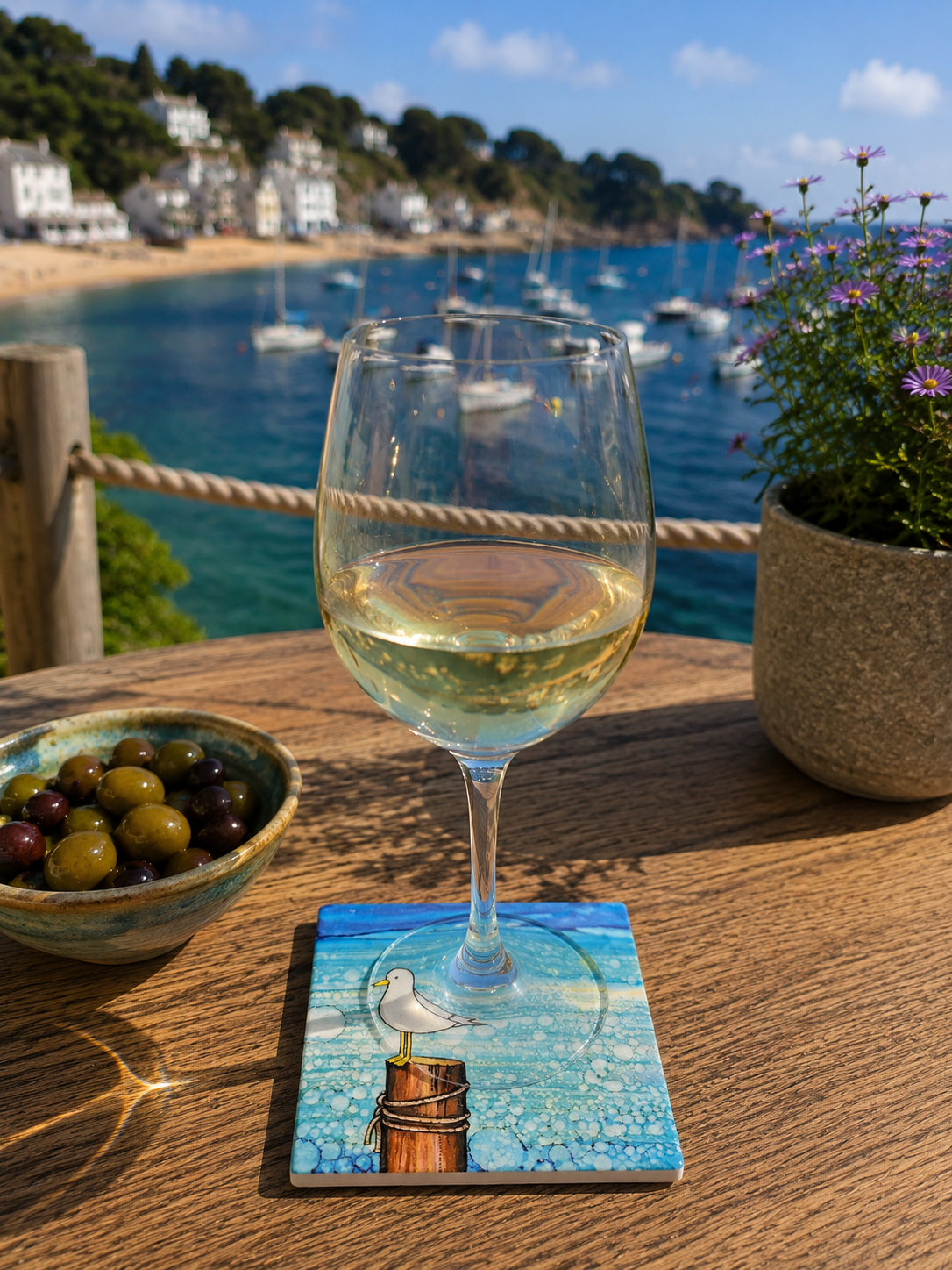 Seagull on Post -  Ceramic Coaster