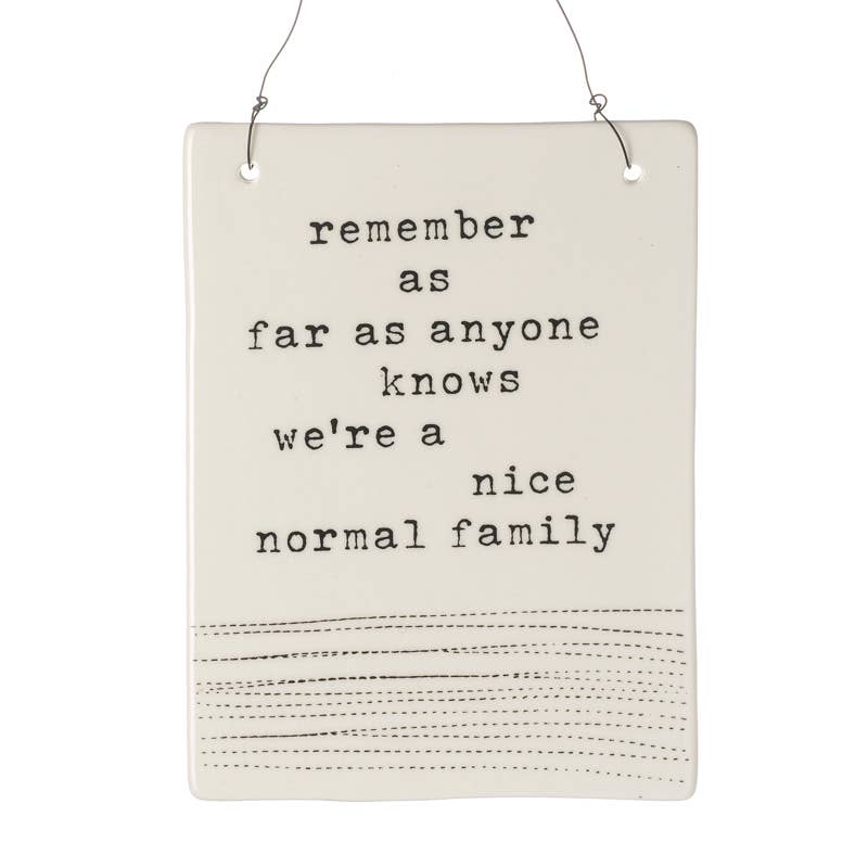 Ceramic Hanging Plaque - Family funny