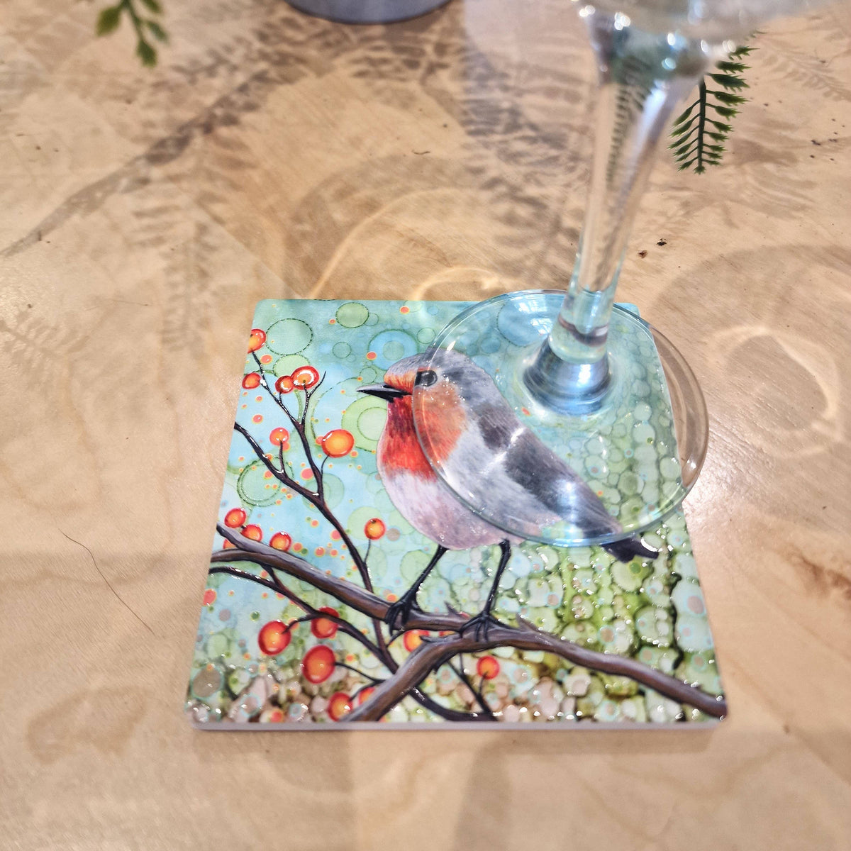 Robin Ceramic Coaster, Bird Coaster