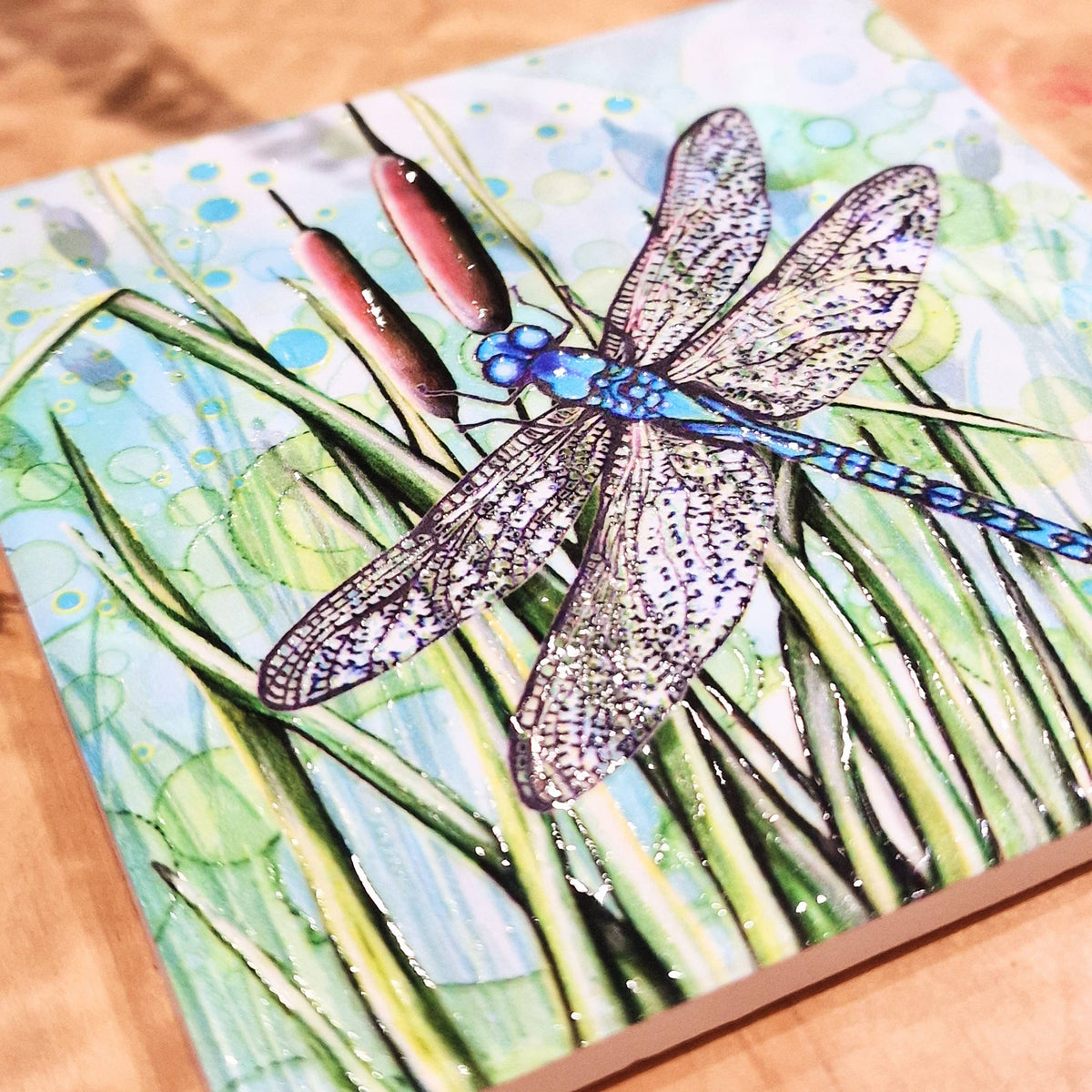 Stunning Dragonfly Ceramic Coaster 🩷