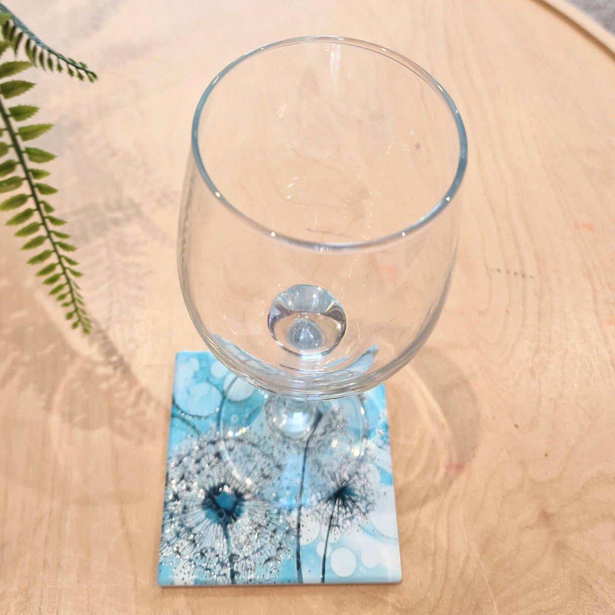 Dandelion Ceramic Coaster (Green)