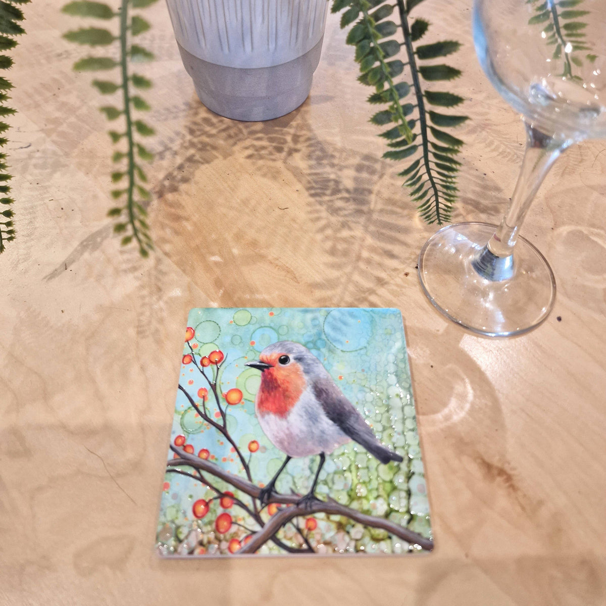 Robin Ceramic Coaster, Bird Coaster