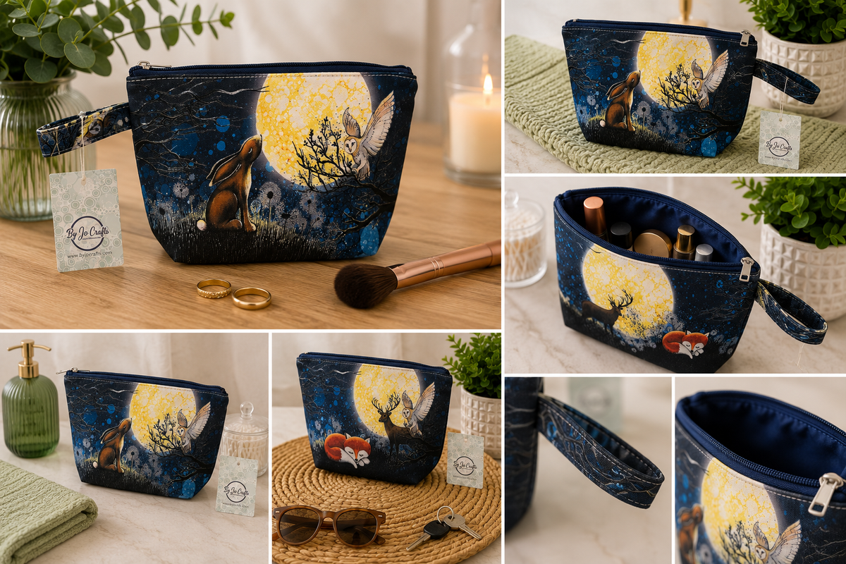 Hare & Owl wash bag, makeup bag by Jojo.