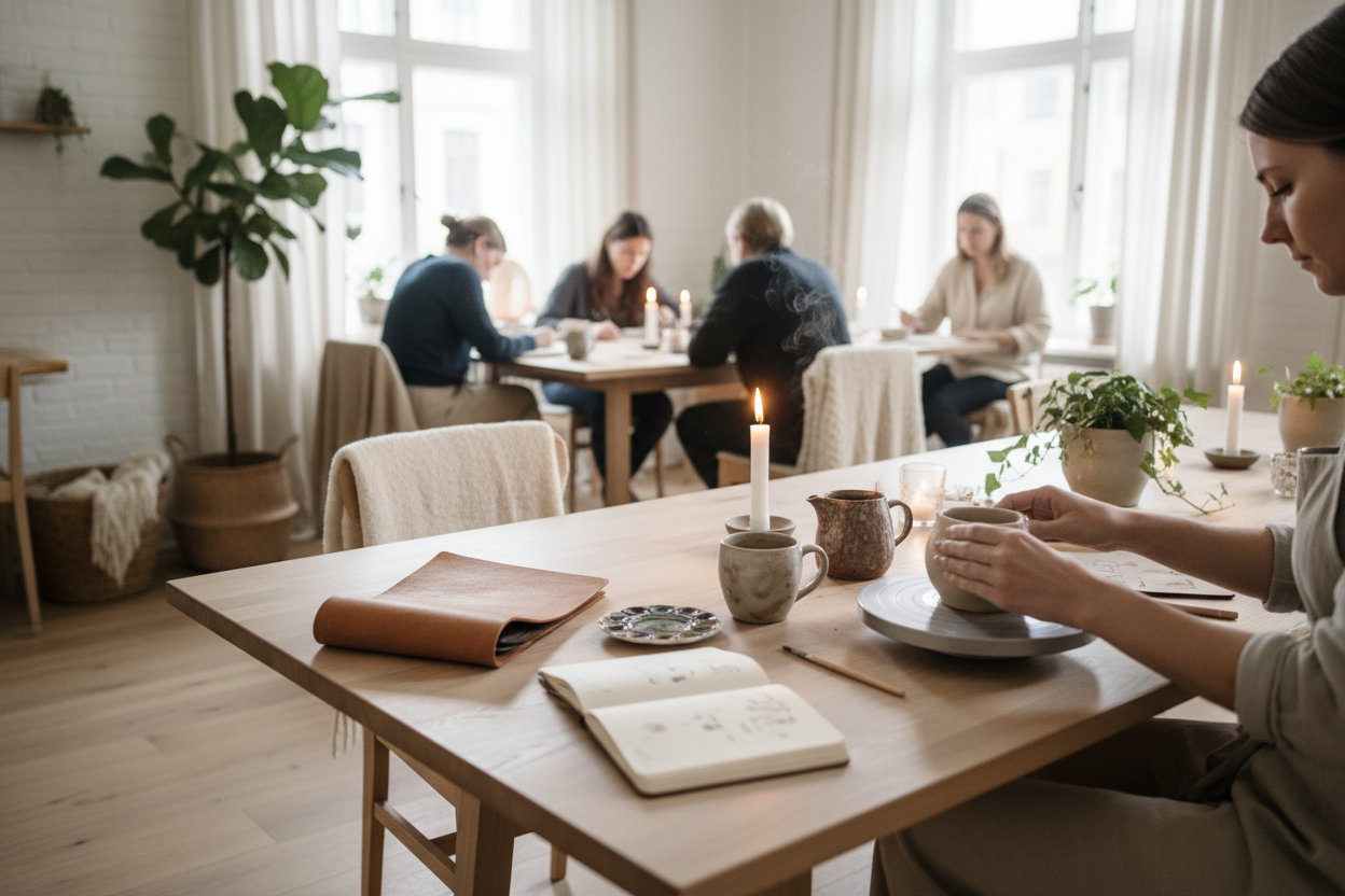 its a cafe with workshops and very Hygge scandi
